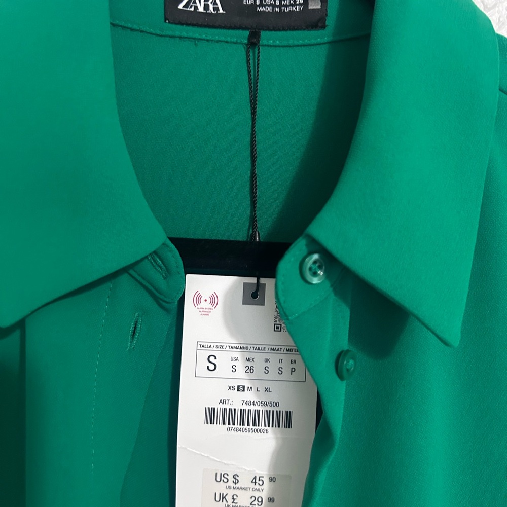 Zara Green Button-Up Shirt - SOLD - Picture 2 of 3